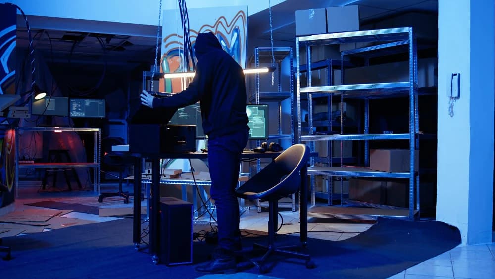 Un dirigeant et son référent informatique observent, sur un écran d'atelier, une vague de tentatives de connexion nocturnes.